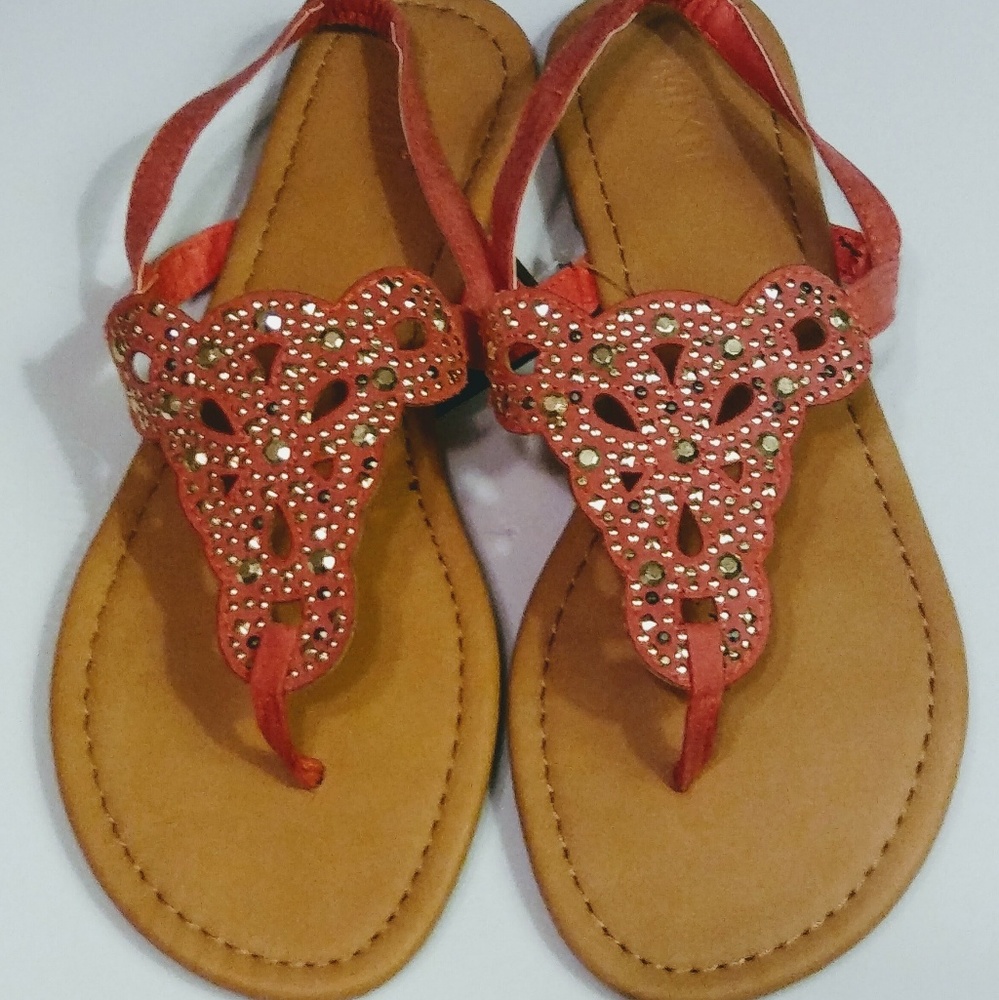 Women's T- strap rhinestone sandals